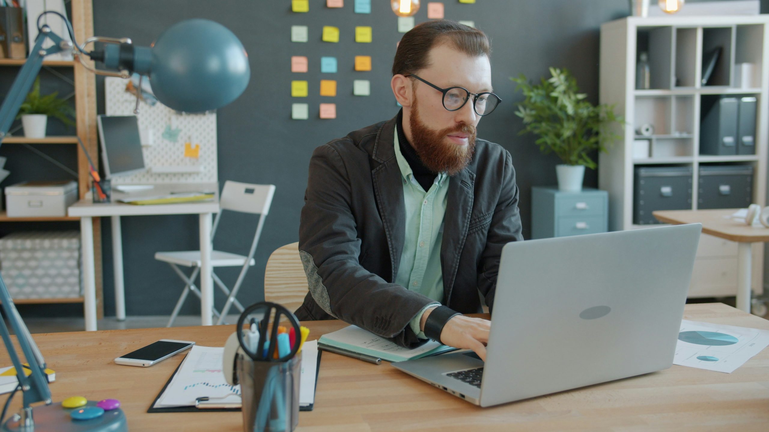 man at desk