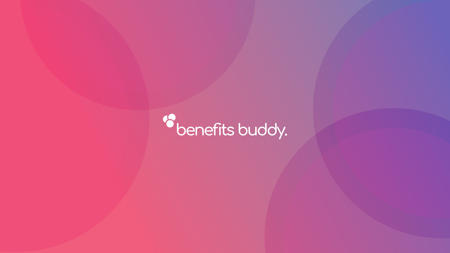 Benefits Buddy logo on pink branded background with gradient